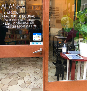 La vetrina della libreria Alaska